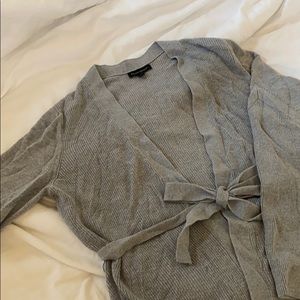 Banana Republic Gray cardigan with tie